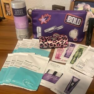 Clinique make up bag with goodies
